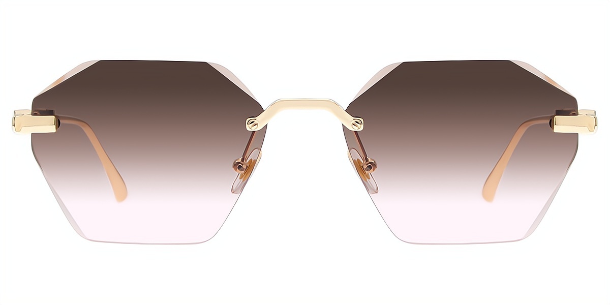 Golden Geometric Chic Metal Eyeglasses