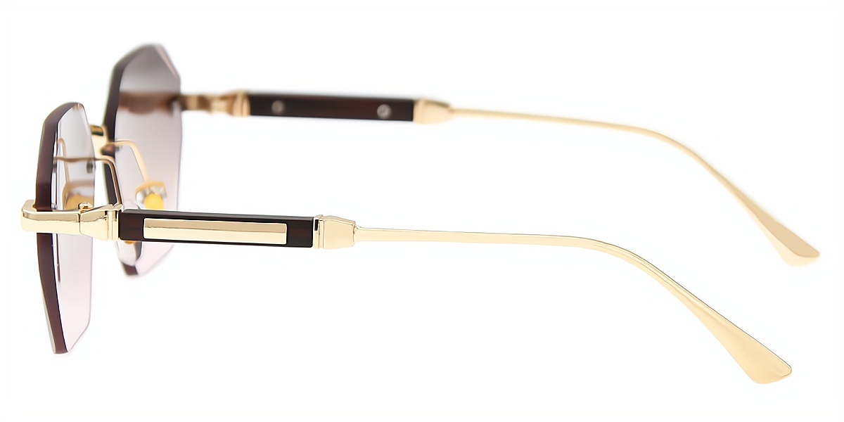 Golden Geometric Chic Metal Eyeglasses
