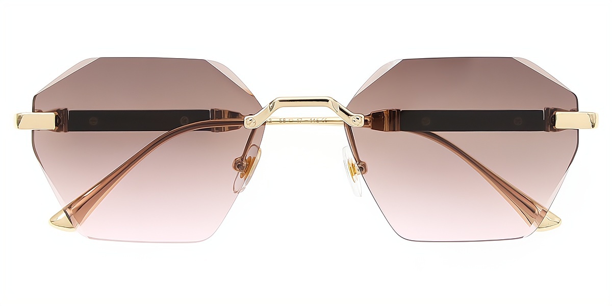 Golden Geometric Chic Metal Eyeglasses