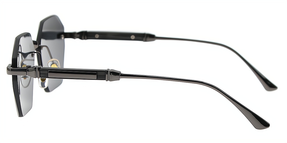 Gray Geometric Chic Metal Eyeglasses