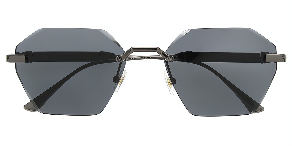 Gray Geometric Chic Metal Eyeglasses
