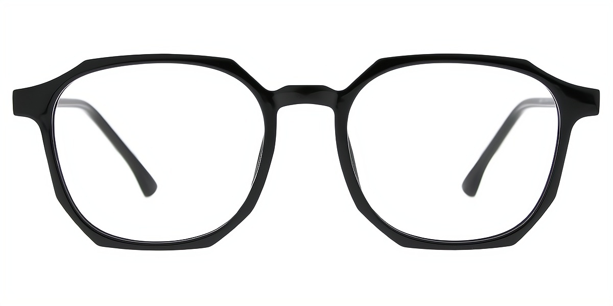 Black Geometric Chic TR90 Eyeglasses