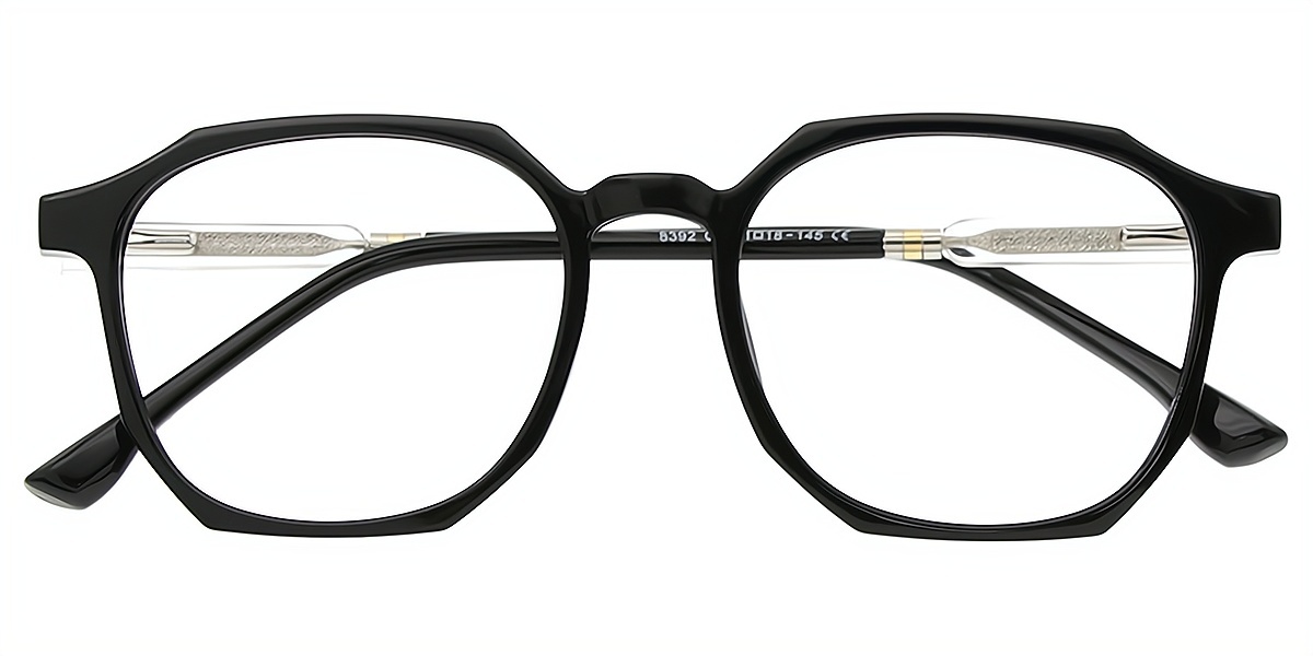 Black Geometric Chic TR90 Eyeglasses