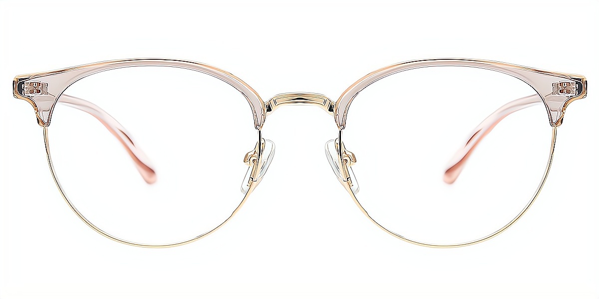 Pink Oval Simple Mixed Materials Eyeglasses