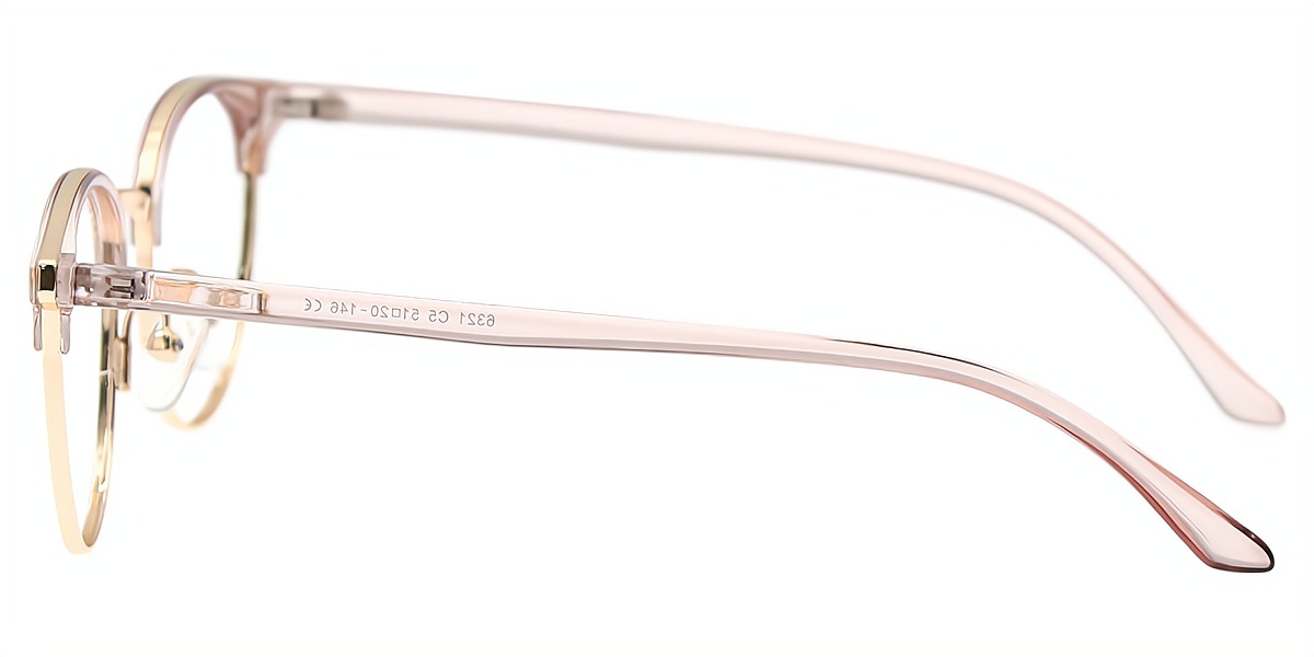 Pink Oval Simple Mixed Materials Eyeglasses