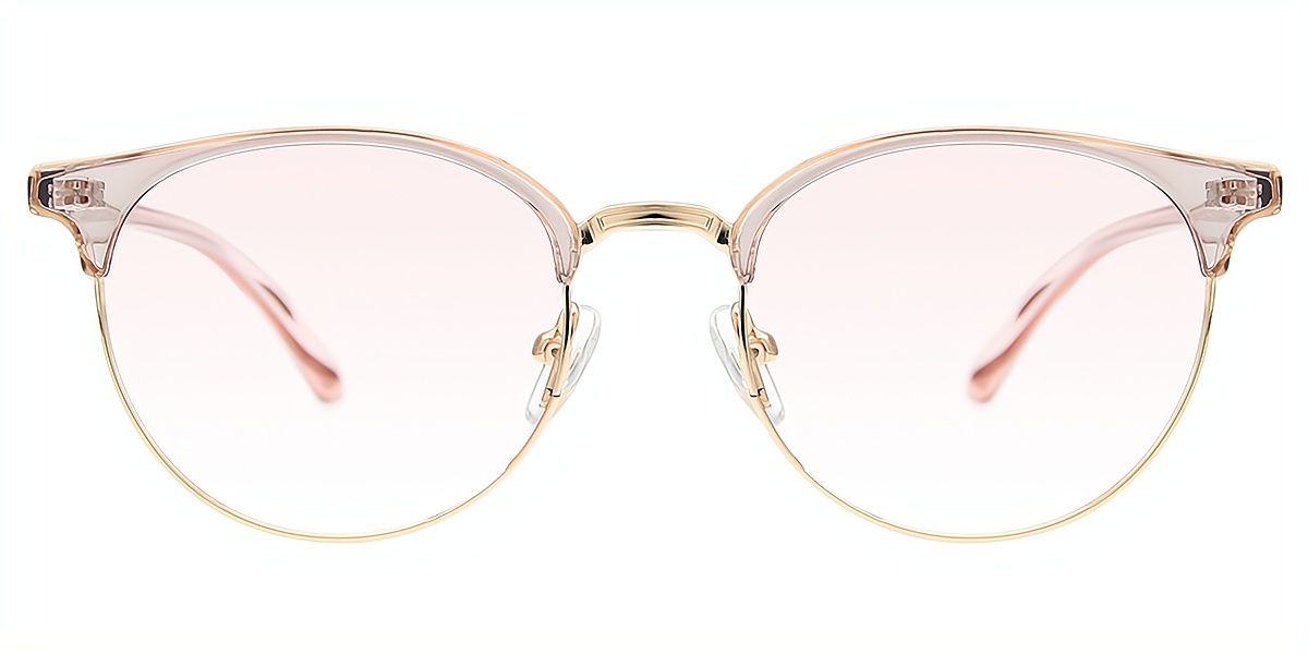 Pink Oval Simple Mixed Materials Eyeglasses