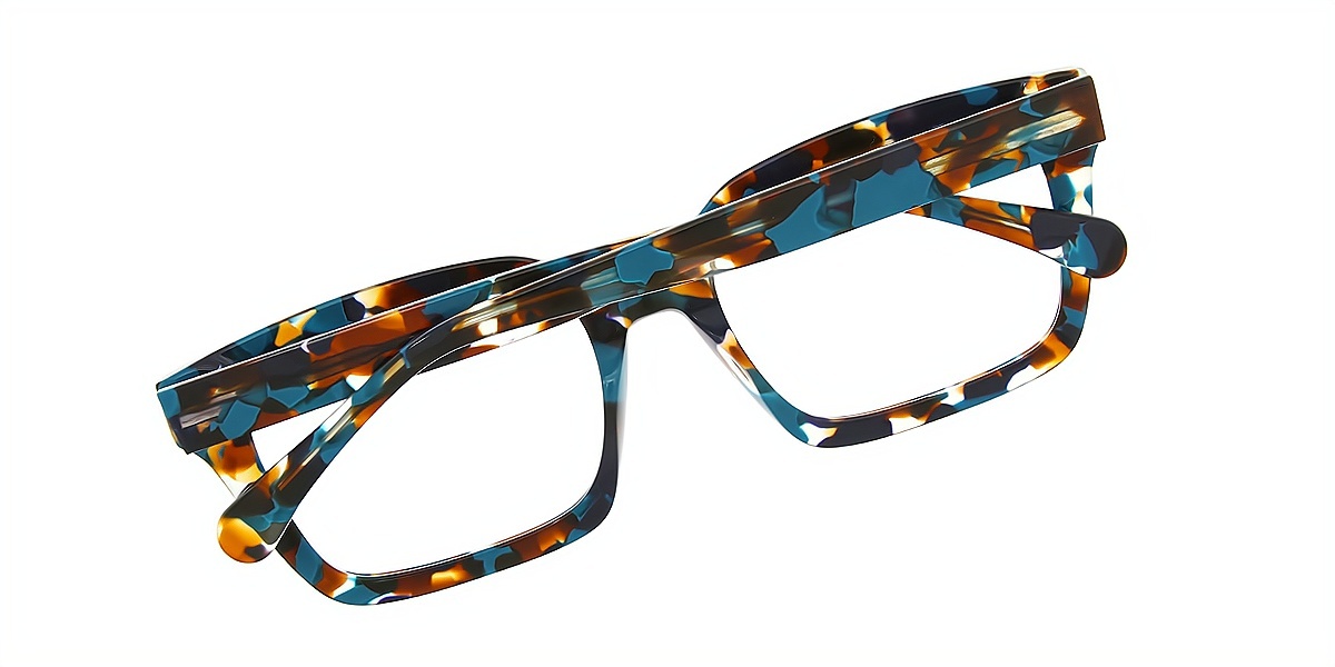 Mix Rectangle Wide Acetate Eyeglasses