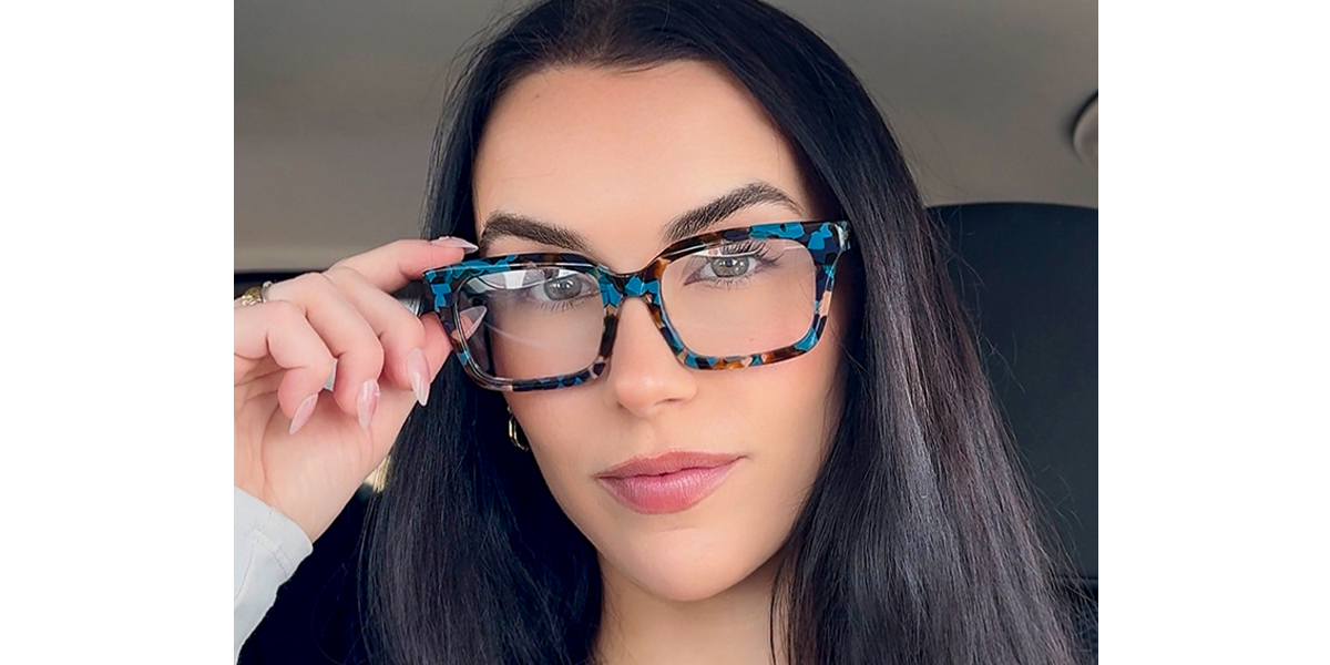 Mix Rectangle Wide Acetate Eyeglasses