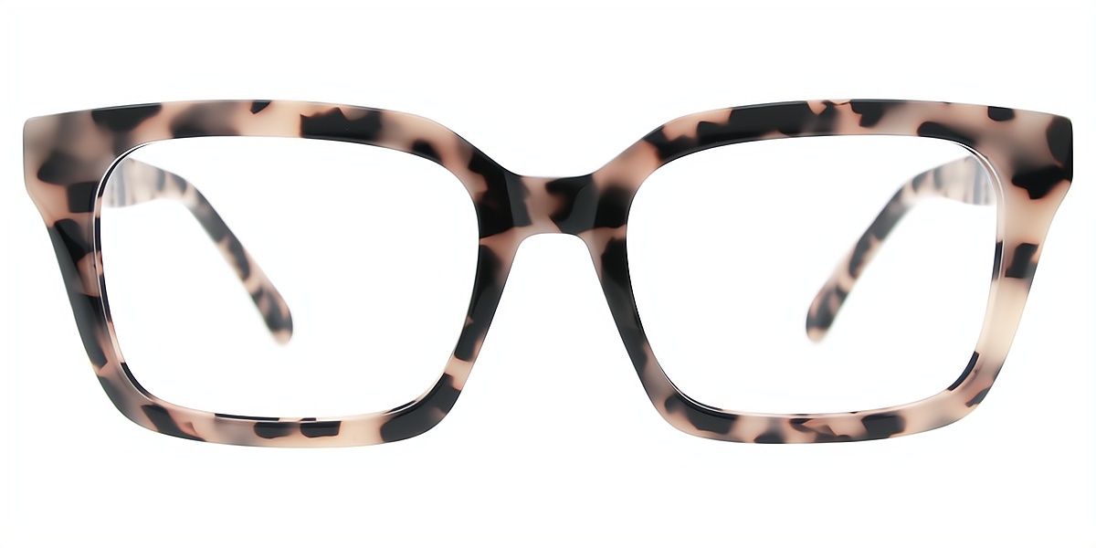 Tortoise Rectangle Wide Acetate Eyeglasses