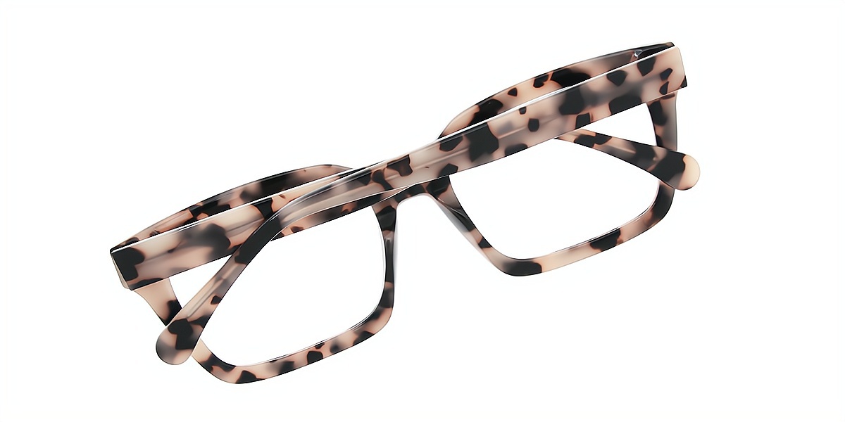 Tortoise Rectangle Wide Acetate Eyeglasses