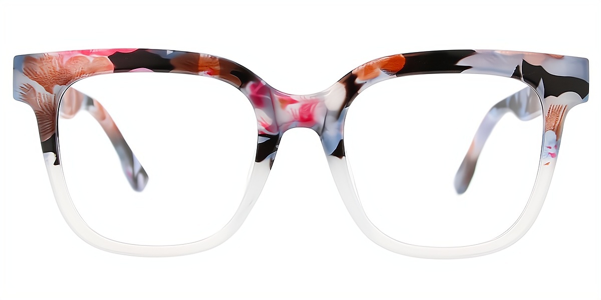 Floral Horn Fancy Plastic Eyeglasses