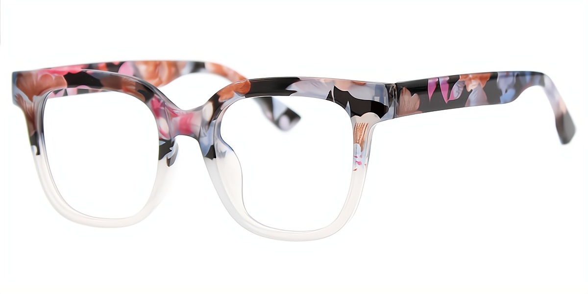 Floral Horn Fancy Plastic Eyeglasses