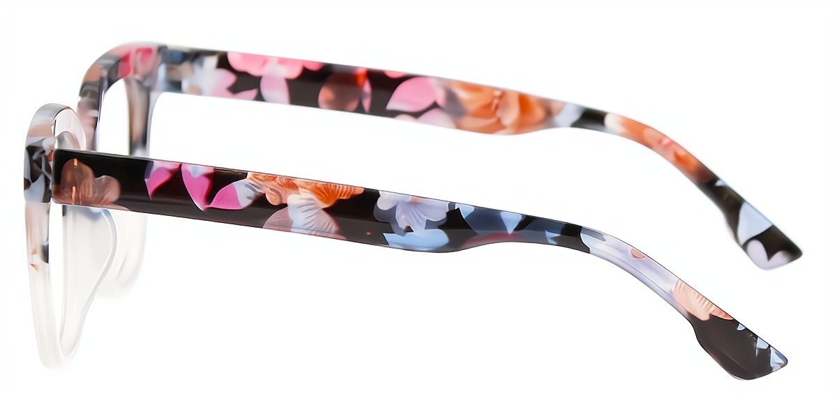 Floral Horn Fancy Plastic Eyeglasses