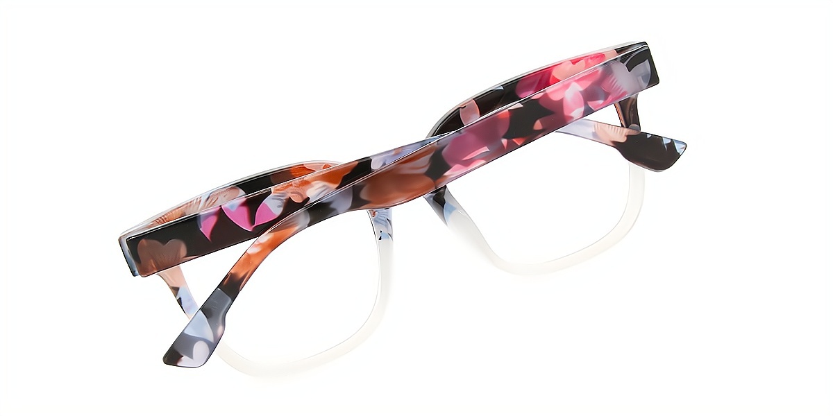 Floral Horn Fancy Plastic Eyeglasses