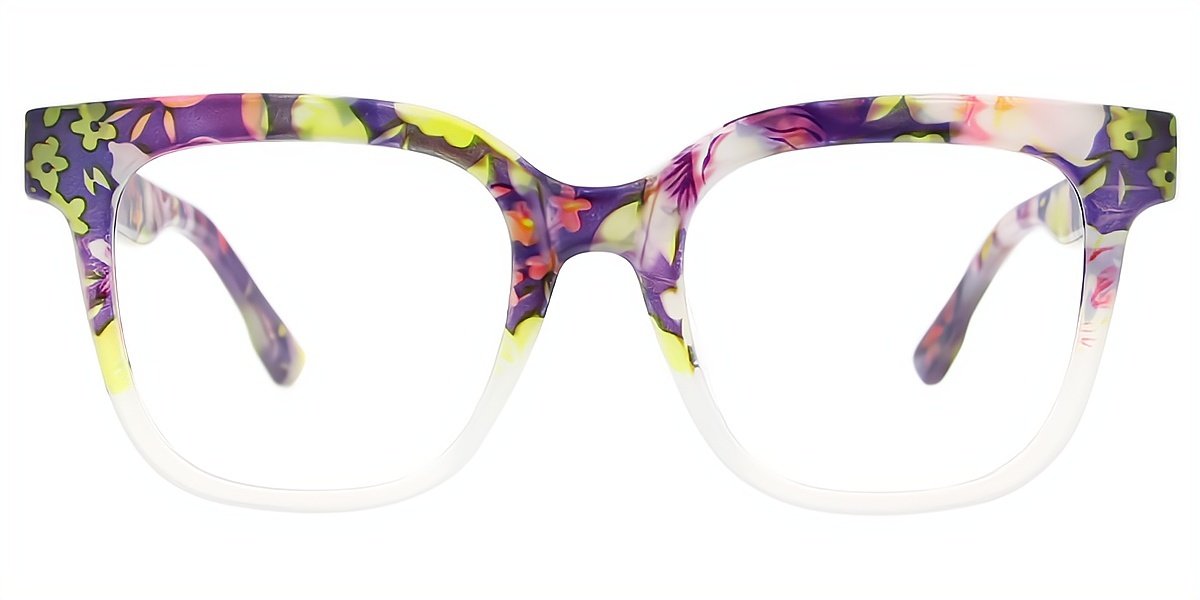 Purple Horn Fancy Plastic Eyeglasses