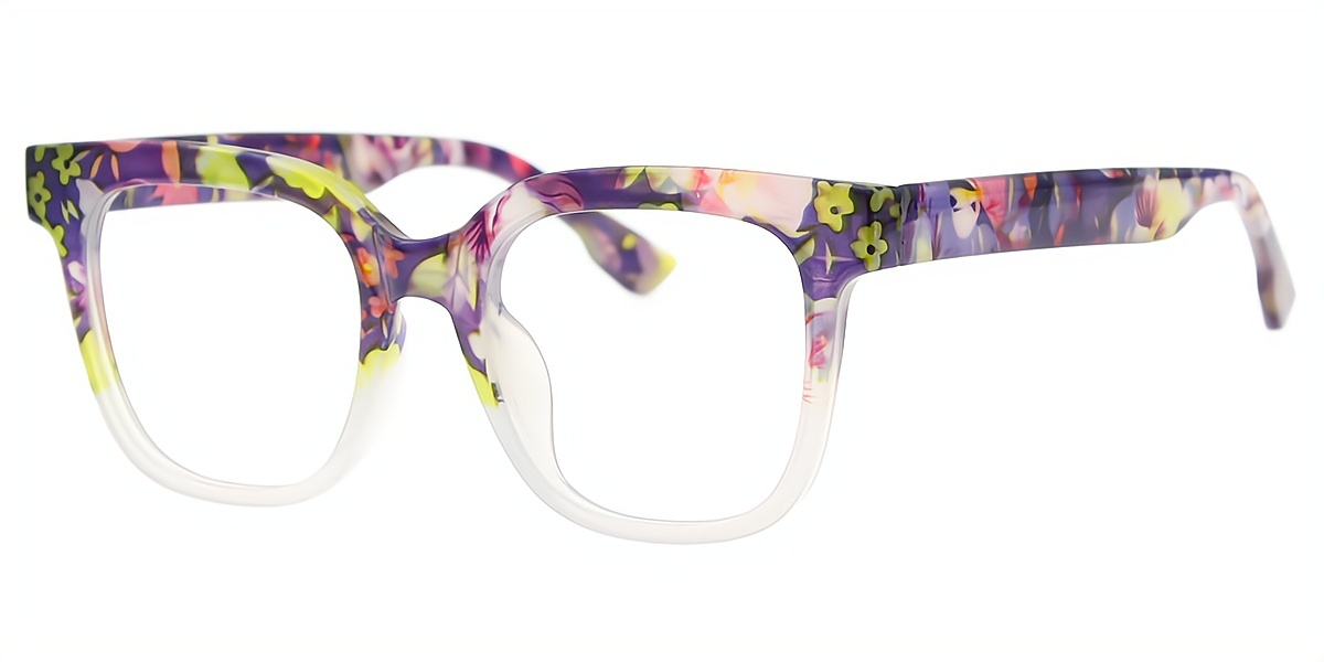 Purple Horn Fancy Plastic Eyeglasses