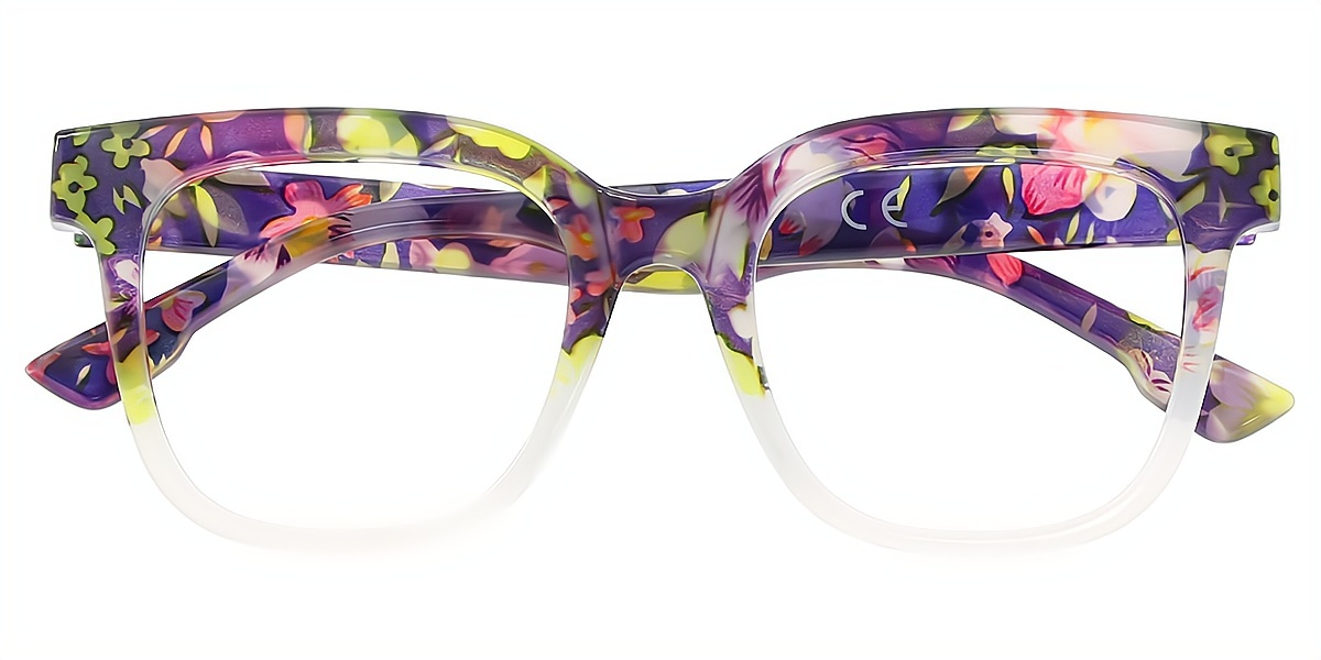 Purple Horn Fancy Plastic Eyeglasses