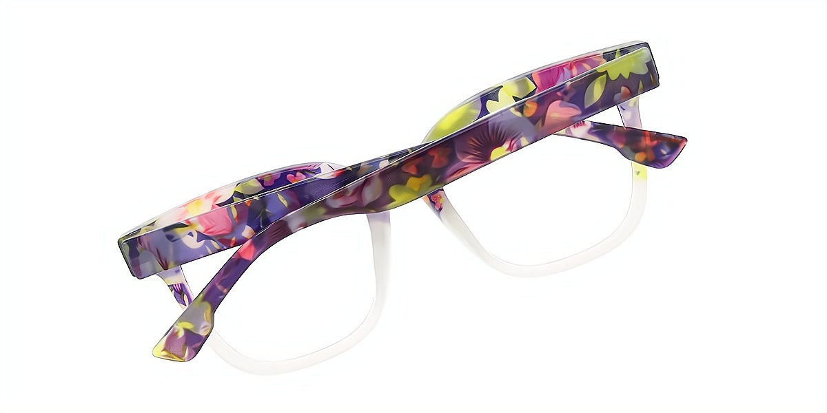 Purple Horn Fancy Plastic Eyeglasses