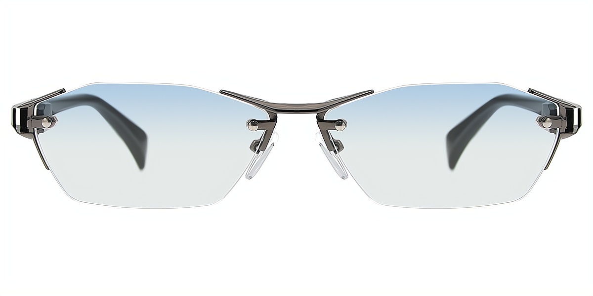 Gray Browline Chic Mixed Materials Eyeglasses