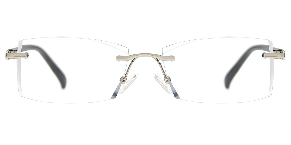 Black Geometric Chic Mixed Materials Eyeglasses