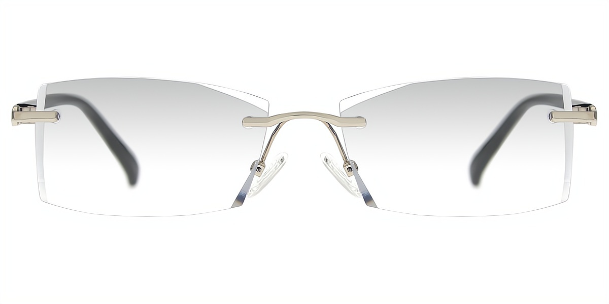 Black Geometric Chic Mixed Materials Eyeglasses