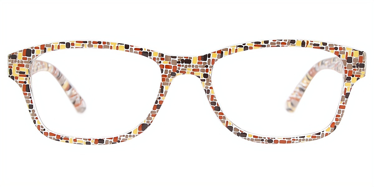 Brown Rectangle Grandpa Plastic Eyeglasses