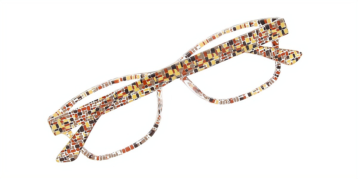 Brown Rectangle Grandpa Plastic Eyeglasses