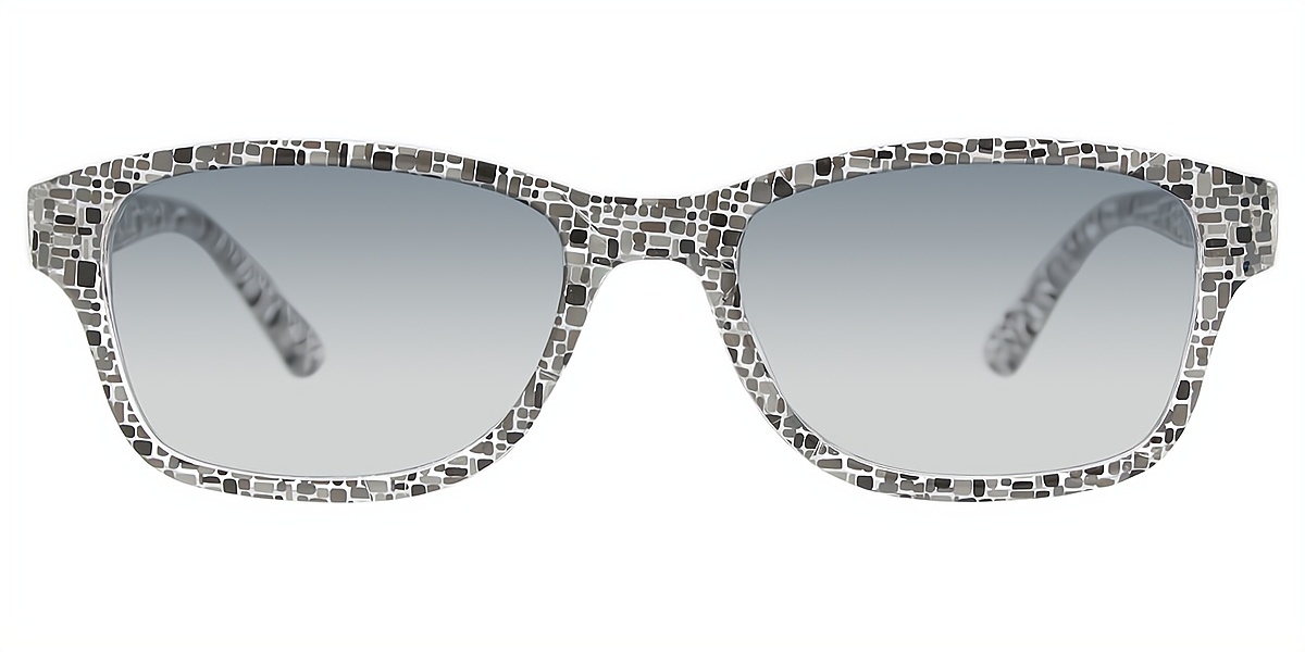 Gray Rectangle Grandpa Plastic Eyeglasses