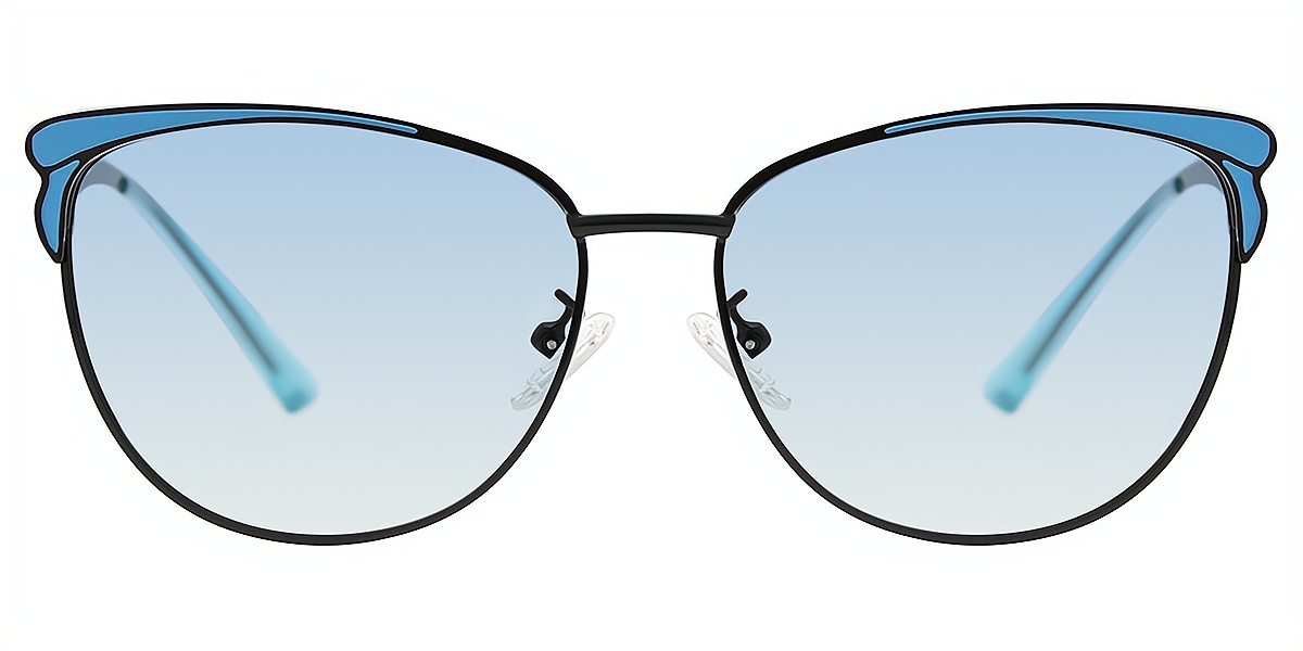 Blue Cat Eye Unique Metal Eyeglasses