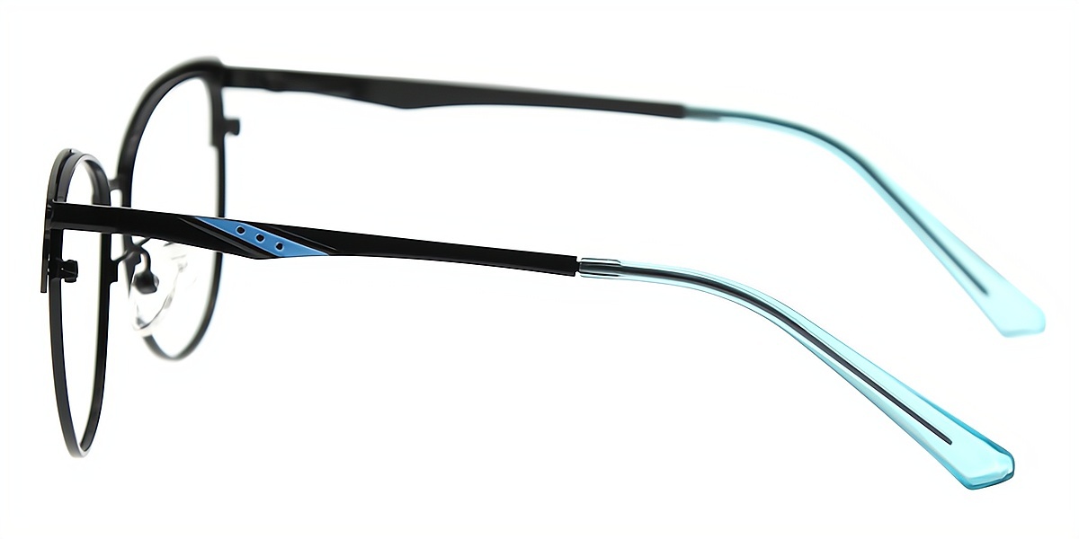 Blue Cat Eye Unique Metal Eyeglasses