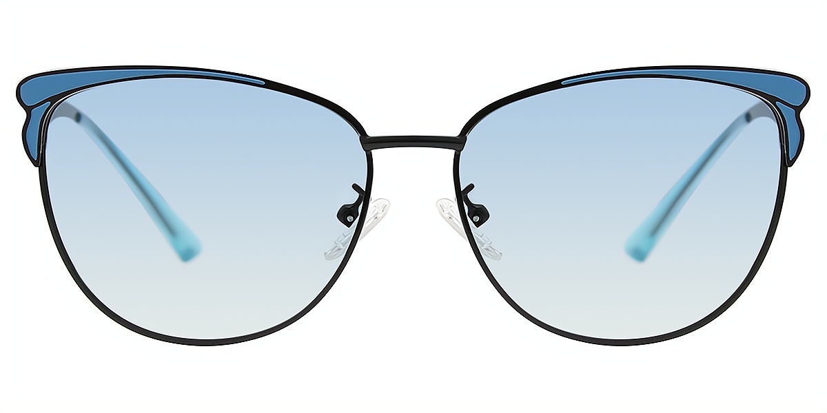 Blue Cat Eye Unique Metal Eyeglasses
