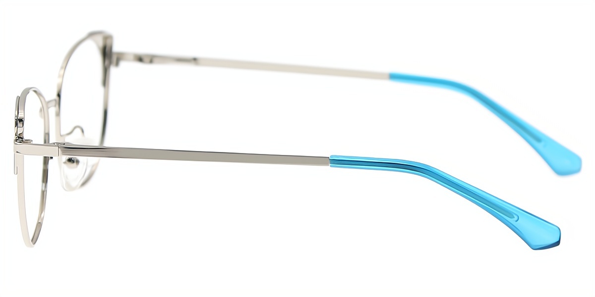 Blue Cat Eye Elegant Metal Eyeglasses