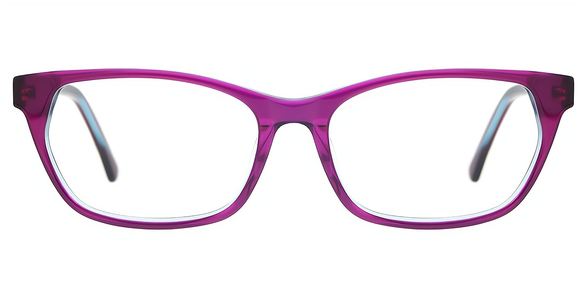Purple Rectangle Ornate Acetate Eyeglasses