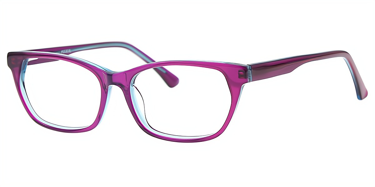 Purple Rectangle Ornate Acetate Eyeglasses