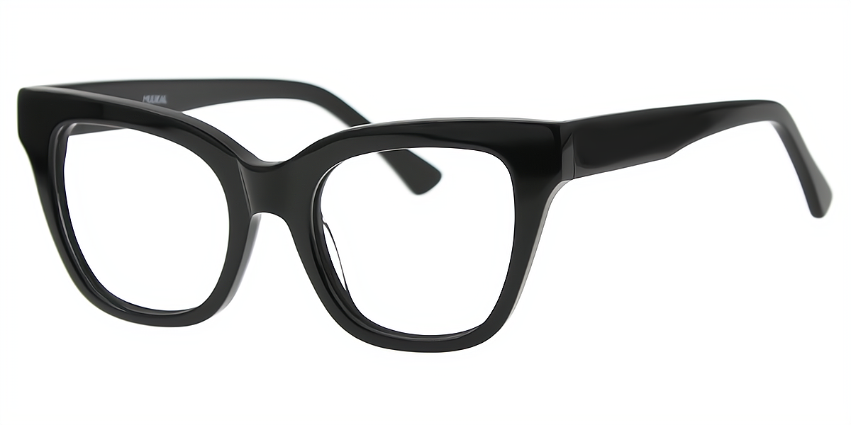 Black Butterfly Wide Metal Eyeglasses