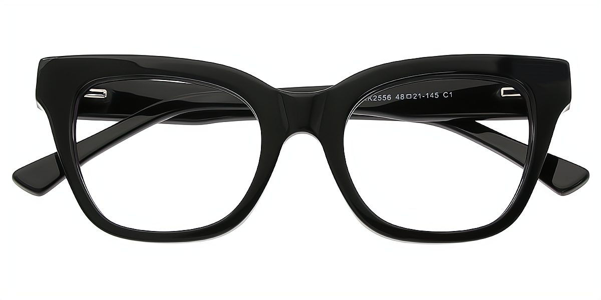 Black Butterfly Wide Metal Eyeglasses