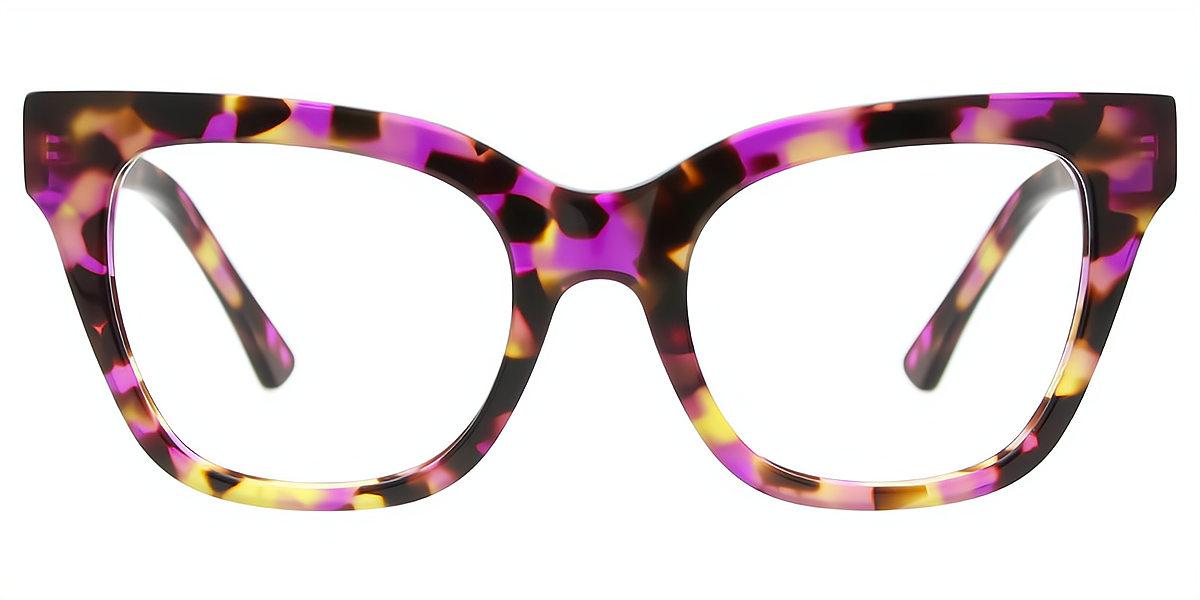 Multicolor Butterfly Wide Acetate Eyeglasses