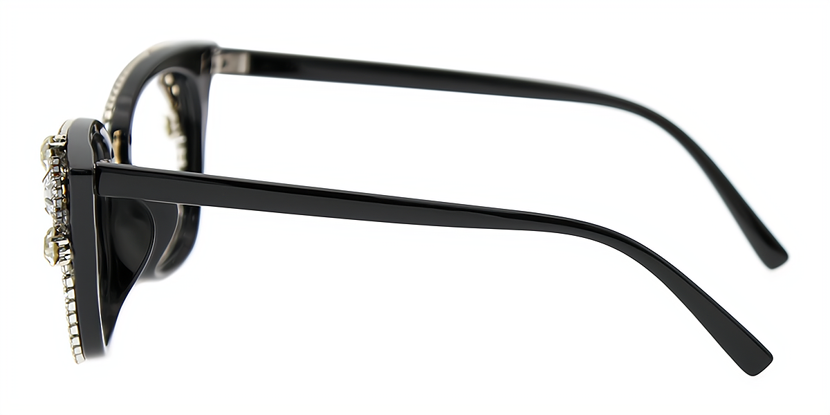 Black Cat Eye Hipster Plastic Eyeglasses