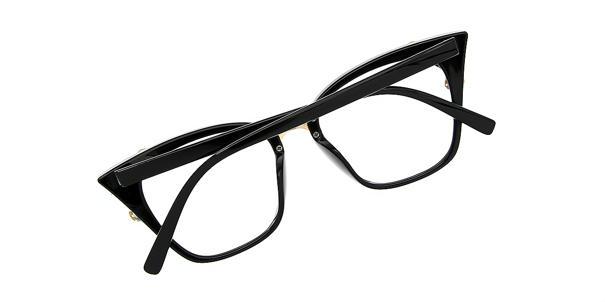 Black Cat Eye Hipster Plastic Eyeglasses