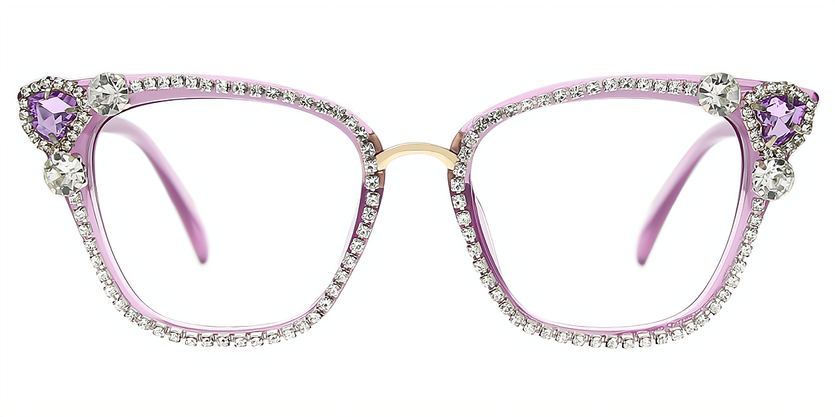 Purple Cat Eye Hipster Plastic Eyeglasses