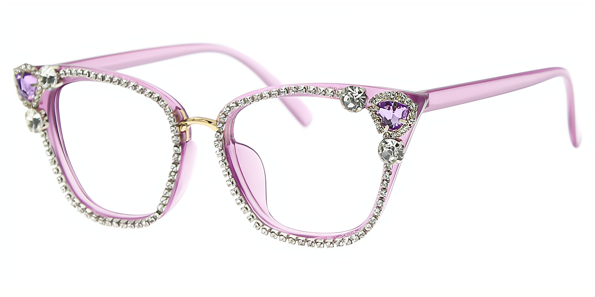 Purple Cat Eye Hipster Plastic Eyeglasses
