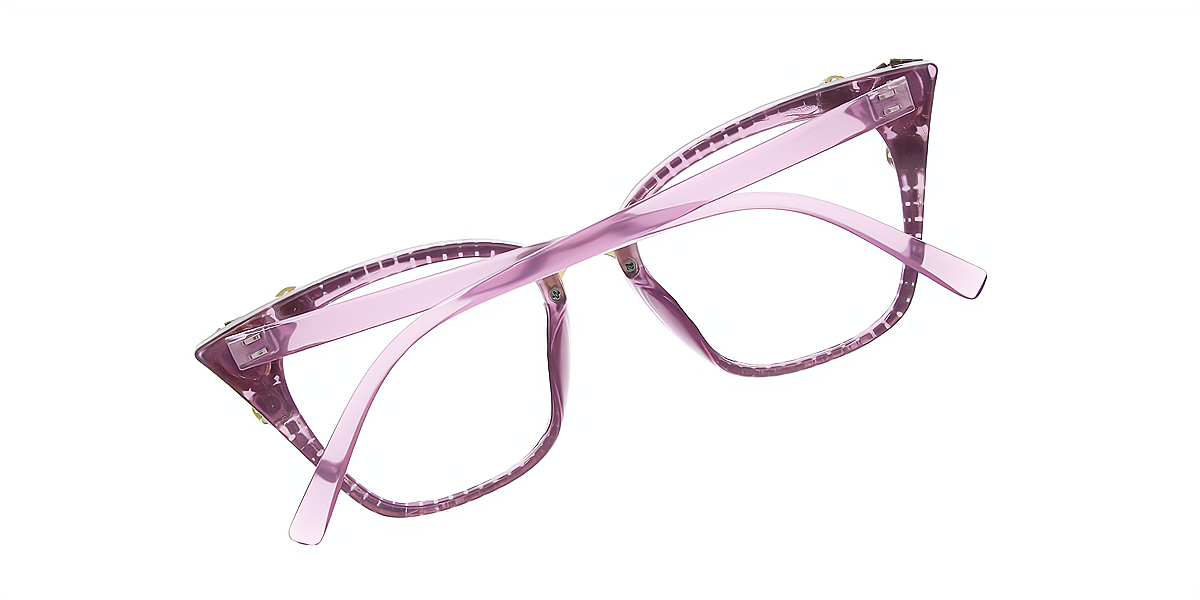 Purple Cat Eye Hipster Plastic Eyeglasses