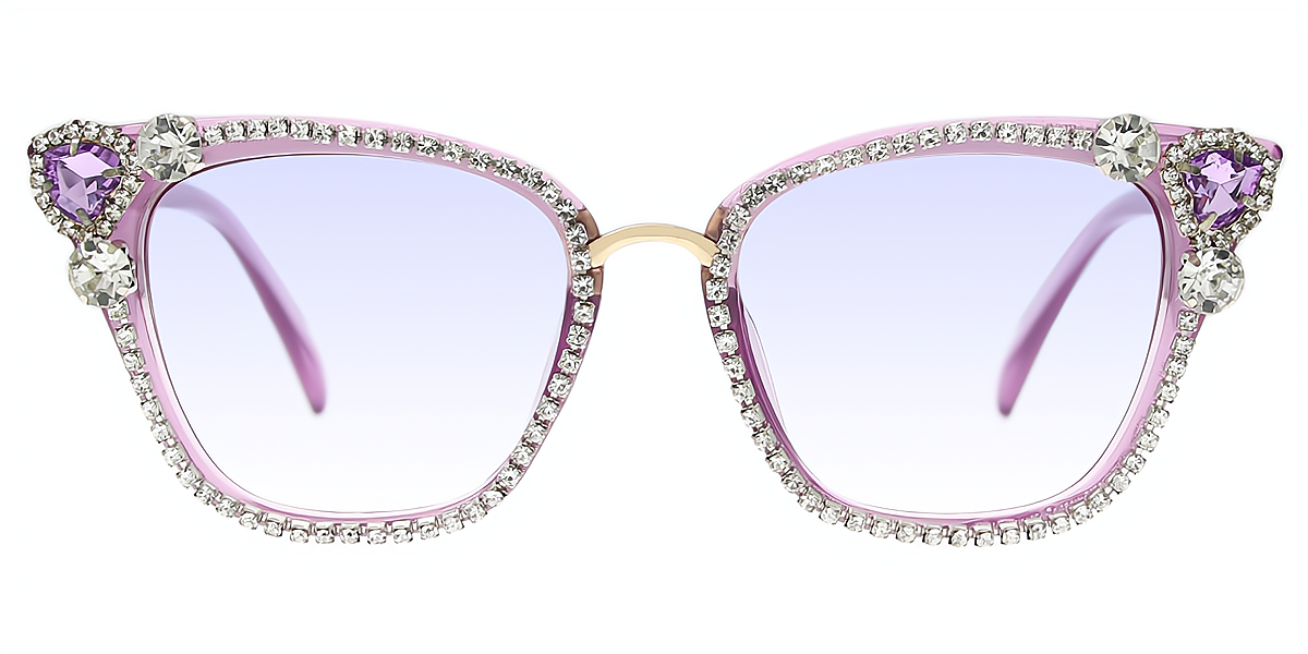Purple Cat Eye Hipster Plastic Eyeglasses