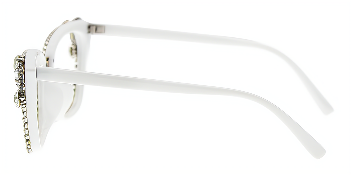 White Cat Eye Hipster Plastic Eyeglasses