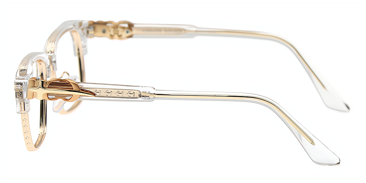 Clear Browline Classic Mixed Materials Eyeglasses