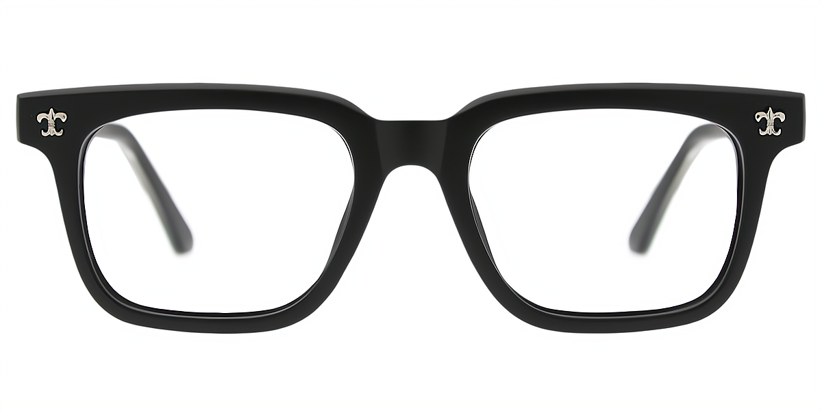 Black Silver Horn Classic TR90 Eyeglasses