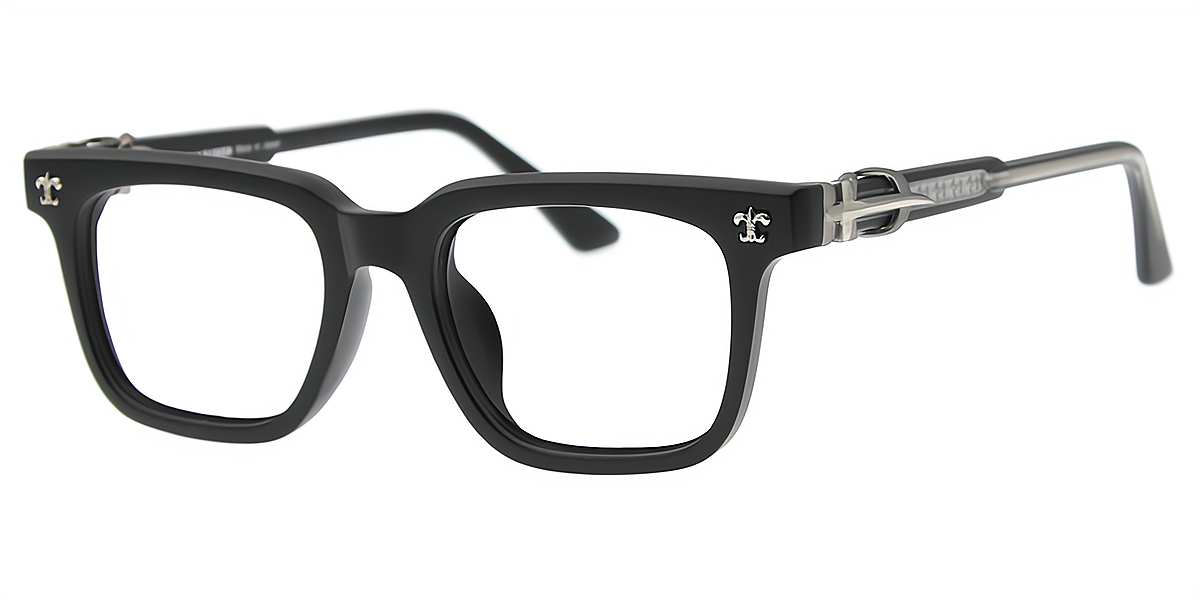 Black Silver Horn Classic TR90 Eyeglasses