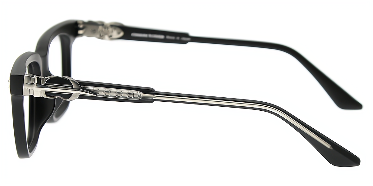 Black Silver Horn Classic TR90 Eyeglasses