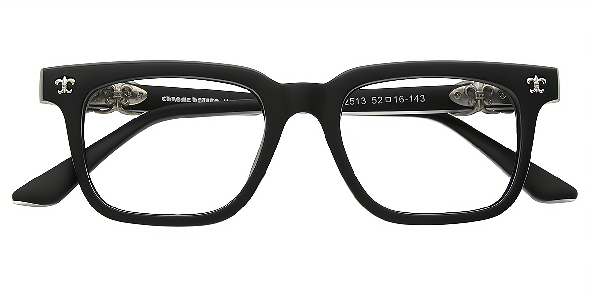 Black Silver Horn Classic TR90 Eyeglasses
