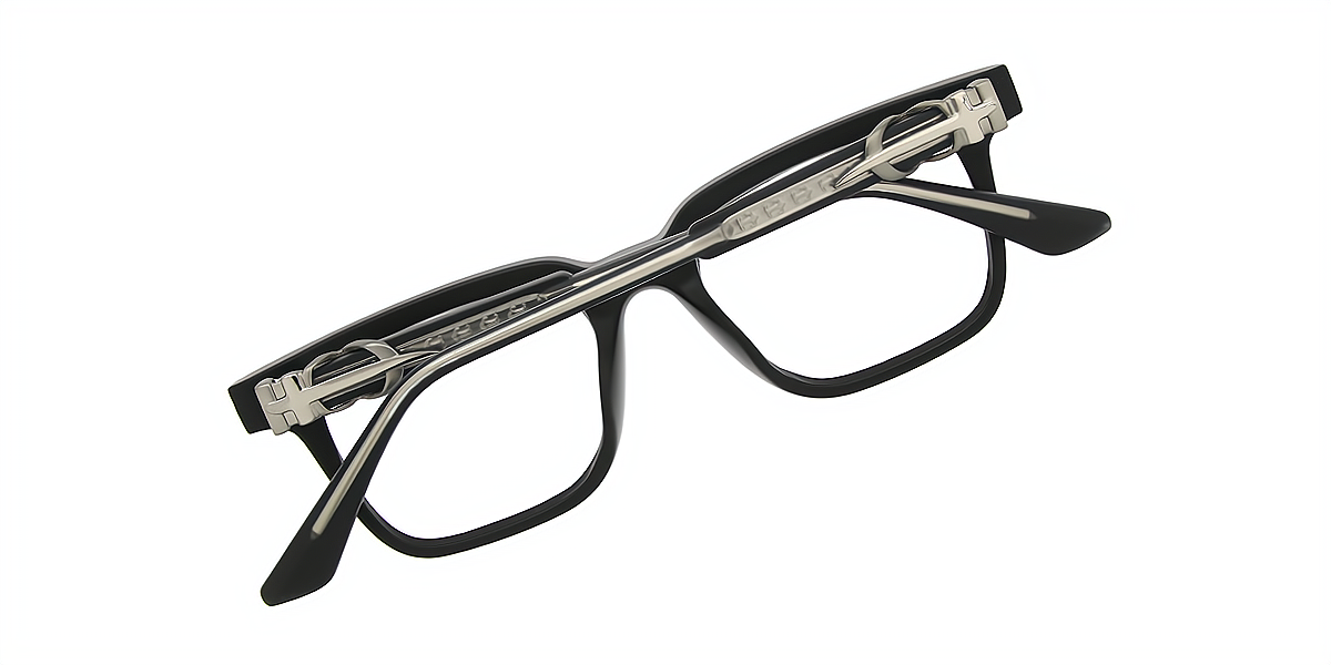 Black Silver Horn Classic TR90 Eyeglasses